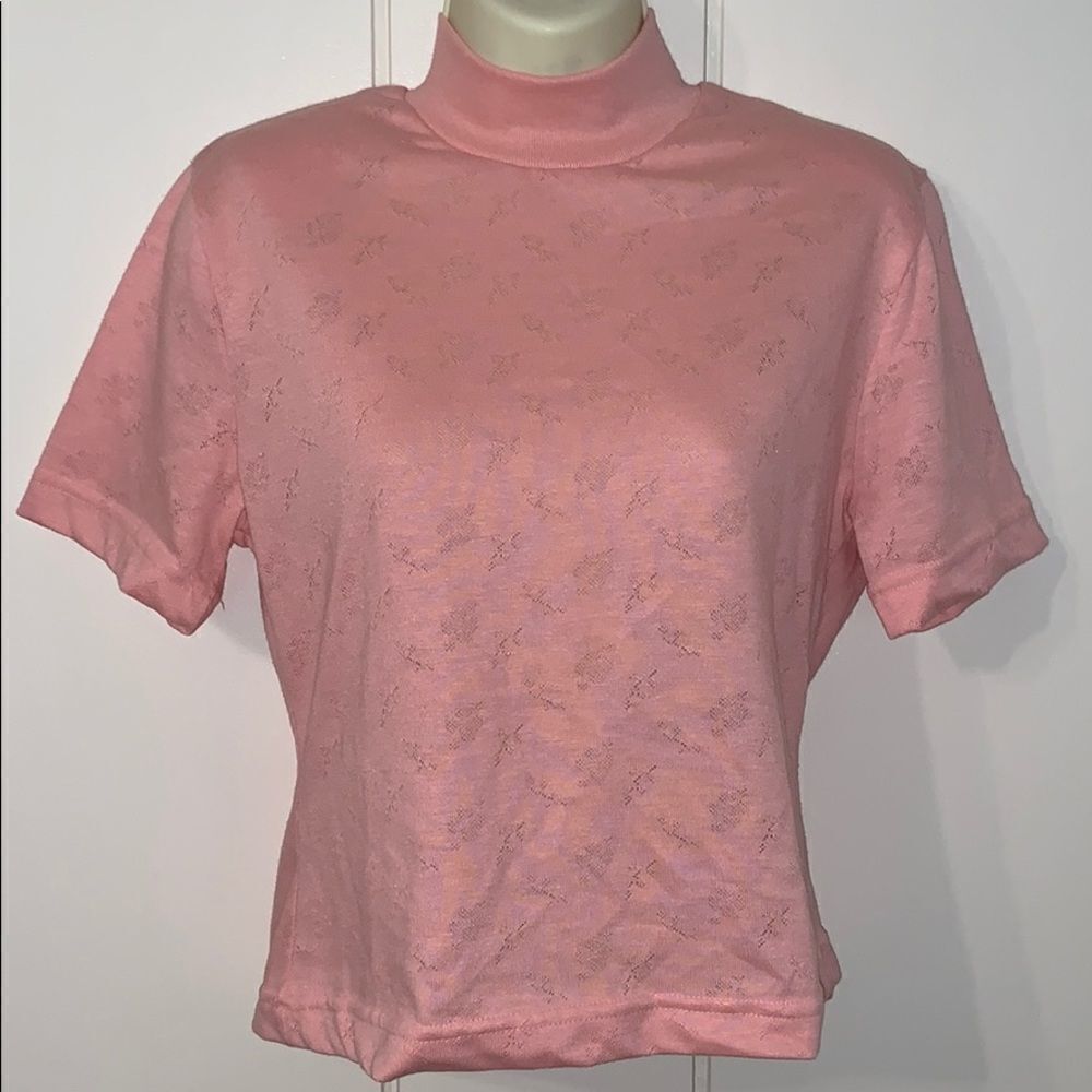 Vtg 80s Beverly Hills Blues turtleneck crop top